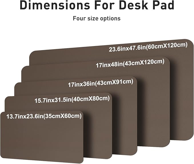 Aothia Faux Leather Desk Mat – Large Mouse Pad, Non-Slip PU Leather Blotter, Waterproof Writing Surface for Office and Home (Coffee, 47.2" x 23.6") - Image 5