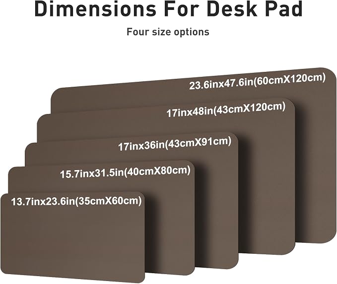 Aothia Leather Desk Pad Protector, Large Mouse Pad, Office Mat, Non-Slip PU Leather Blotter, Laptop Desk Pad, Waterproof Writing Pad for Office and Home (Coffee, 23.6" x 13.7") - Image 4