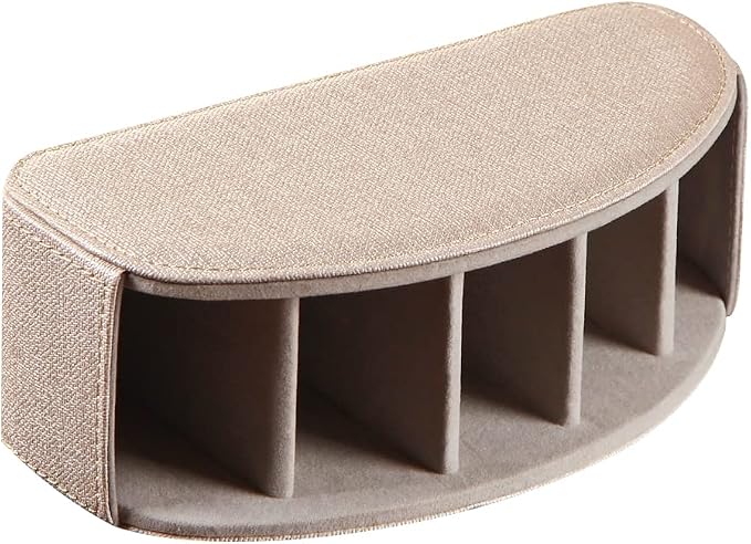 Leather TV Remote Control Holder with 5 Compartments Remote Caddy Desktop Organizer for Storage TV, DVD, Blu-Ray, Media Player, Heater Controllers - Image 3