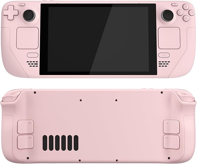 eXtremeRate DIY Full Set Shell with Buttons for Steam Deck LCD, Custom Faceplate Back Plate Replacement Shell for Steam Deck LCD - Cherry Blossoms Pink [Console NOT Included] - Image 4