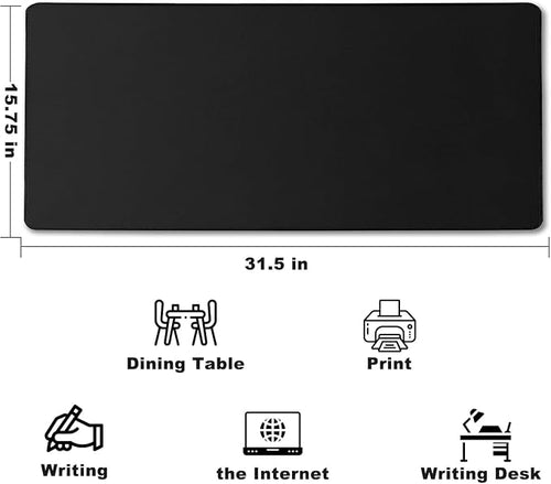 10 Pack 31.5" x 15.7" Waterproof Fabric Desk Pad, Black | Rubber Anti-Slip Base Stitched Edges No Curling Fits Laptop Keyboard and Mouse Smooth Office Mat Large Mouse Pad Work Game - Image 2