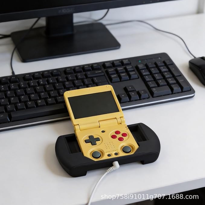 Ergonomic Grip Compatible with Anbernic RG34XXSP, Anti-Slip Handheld Stand for Open Source Console Gaming (White) - Image 3