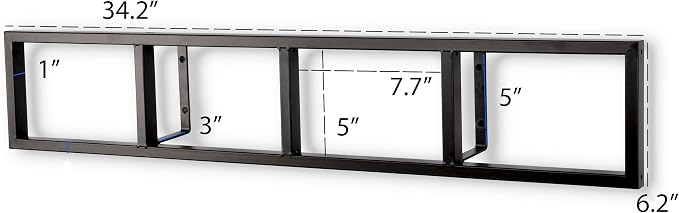 You Have Space Wall Mount 34 Inch Media Storage Rack CD DVD Organizer Metal Floating Shelf Set of 2 Black - Image 3