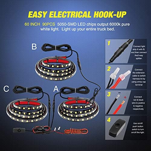 Nilight 3PCS 60 Inch Truck Bed Light Kit 270 LEDs - Image 6