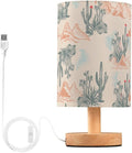 Bedside Table Lamp Western Desert Cactus Mountains Nightstand Lamp with Wood Desk Lamps for Bedroom Living Room Nursery Office Home Decor by Oarencol