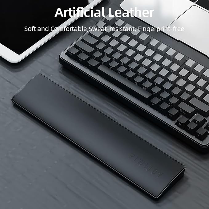 Ergonomic Keyboard Wrist Rest, Memory Foam Wrist Support Pad with PU Leather Surface, Non-Slip Base, Sweat-Resistant Design for Mechanical Keyboards, Laptop, Office, Gaming and Typing - Image 3