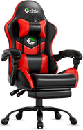Czlolo Gaming Chair, Ergonomic Office Computer Chair with Footrest and Lumbar Support Massager High Back Video Gamer Chair, Wide＆Thick Cushion, 90°-135° Recline, Adjustable Height, Crimson by GamersChoice