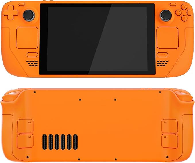 eXtremeRate DIY Full Set Shell with Buttons for Steam Deck LCD, Custom Faceplate Back Plate Replacement Shell for Steam Deck LCD - Royal Orange [Console NOT Included] - Image 4