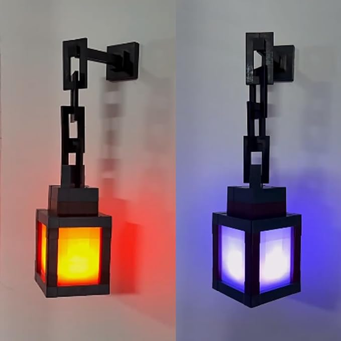 Pixelated Lantern Night Light for Kids, LED 16 Colors Change Hanging Lamp - Image 8