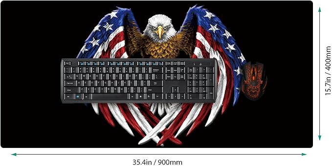 XXL Professional Large Mouse Pad & Computer Game Mouse Mat (35.4x15.7x0.1IN, US Eagle) - Image 2