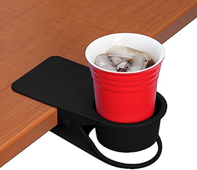 Drink Cup Holder Clip Home Office Table Desk Side Huge Clip Water Drink Beverage Soda Coffee Mug Holder Cup Saucer Clip Design - Image 2
