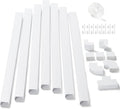 126in Cord Hider Kit, ZhiYo Wire Hiders for TV on Wall, Paintable Cable Management Kit, Wire Cover for Wall Mount TV, White Cable Raceway, Cord Cover Wire Management Kit, 8 x L15.7in W1.18in H0.67in by ZhiYo