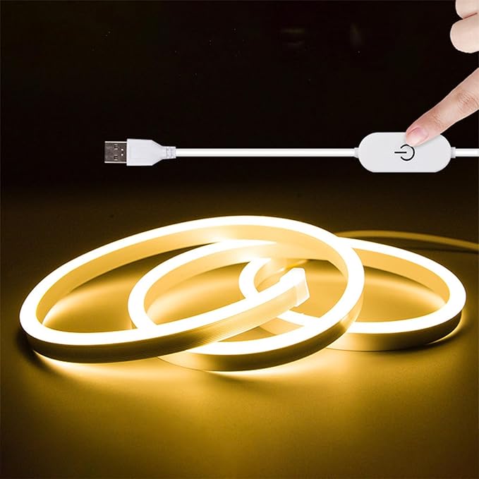3.28FT Warm Neon Light Strip, 5V USB Led Strip Lights with Touch Controller, Flexible Neon Rope Lights for Bedroom, Party, Home Decor by Unknown