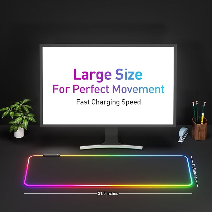 RGB Mousepad Led Mouse Pad, Large Mouse Pad,Led and Big Mouse mat - Image 2