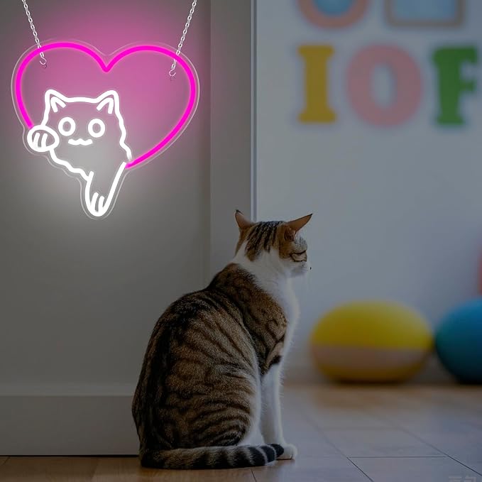 Cat Neon Sign Dimmable LED Animal Neon Light for Bedroom Kids Room Decor - Image 9