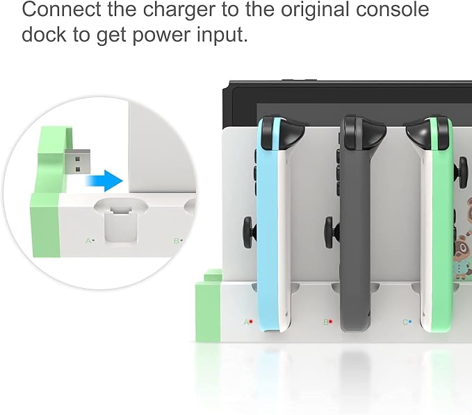 Switch Controller Charger Dock for Nintendo Switch 1/OLED for 4 Joy-Cons - Image 2