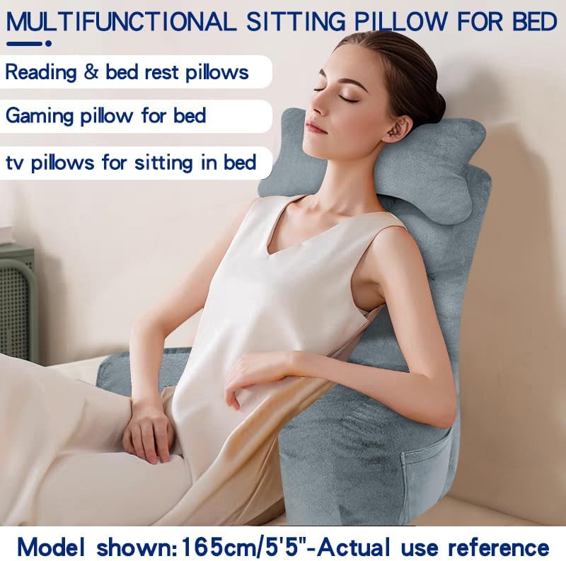 YDCEULARDOH Reading Pillow for Bed Adult – Large Bed Pillow with Arms, Supportive Back Pillow for Sitting Up in Bed for Reading, Watching TV, or Gaming - Image 4