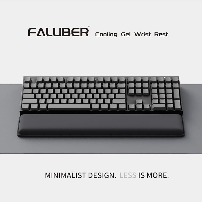 Faluber Cooling Gel Wrist Rest, 17.3-inch Length for Full-Sized Keyboard, Memory Foam Palm Rest with Non-Slip Footpad, Ergonomic Design, Stain Resistant, PC Accessory Gaming Gear (Large-Full Size) - Image 2