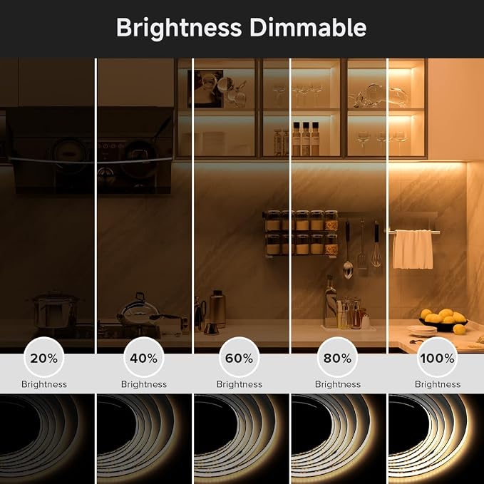 BTF-LIGHTING 5V USB COB LED Strip Lights 9.8FT Warm White 3000K - Image 4