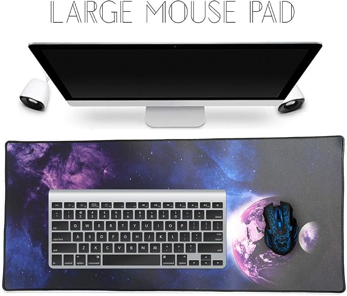 XXL Professional Large Mouse Pad & Computer Game Mouse Mat (35.4x15.7x0.1IN, Sky Planet) - Image 7