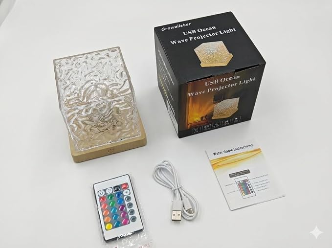 Ocean Wave Projector Light, 16 Color Rechargeable Ocean Lamp, with Power Touch Control and Remote Control Luminorthe Cube Lamp, Bringing You Romance and Tranquility(Charge) - Image 8