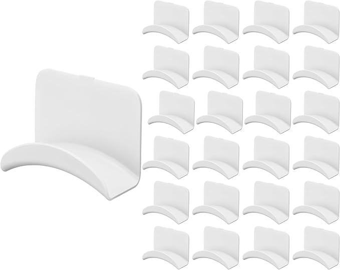 Wonderjune 12 Pcs Headphone Wall Hangers Adhesive Gaming Headset Holder Hooks for Wall Mount Strong Universal Stand Hooks for Most Headphone Controller, Hat, Baseball Caps, Door, Closet (White) by Wonderjune