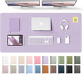 YSAGi Leather Desk Pad Protector, Office Desk Mat, Large Mouse Pad, Non-Slip PU Leather Desk Blotter, Laptop Desk Pad, Waterproof Desk Writing Pad for Office and Home (Light Purple, 55" x 24") by YSAGi