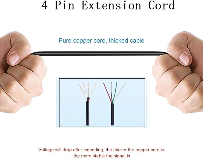 4 PCS Rock Light Extension Wire,4 Pin LED Extension Cable,Neon Accent Kits RGB LED Light Extension Cable for Trucks Motorcycle Car ATV Strip Rock Lights (4 PCS 78 Inch) - Image 4