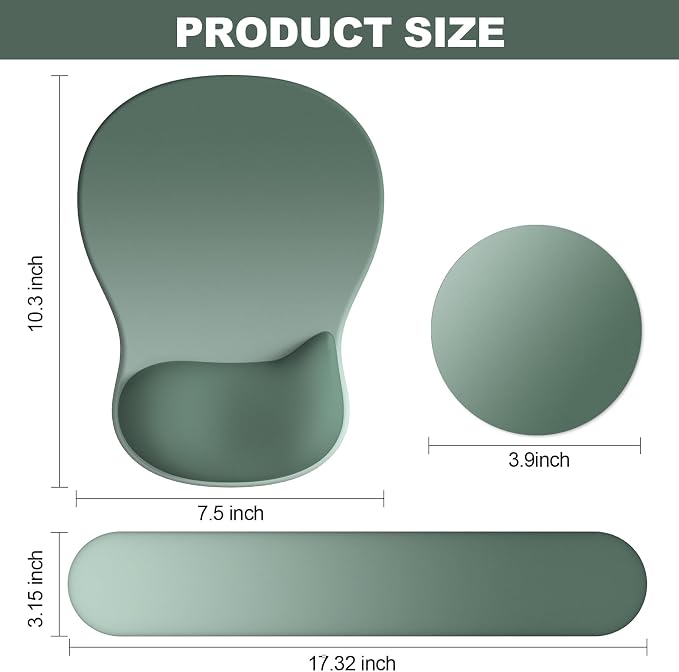 Ergonomic Mouse Pad with Wrist Rest and Keyboard Wrist Rest, Gel Mousepad - Image 7