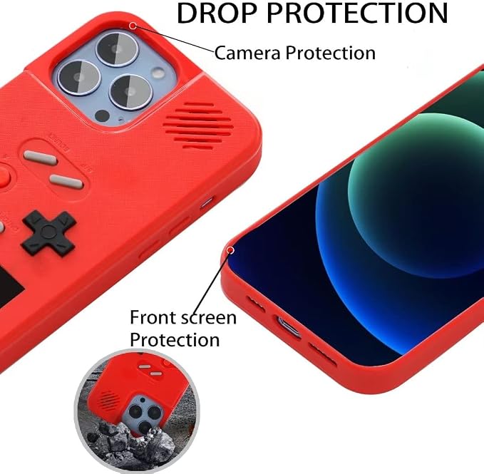 Gameboy Case for iPhone X/XS, Retro 168 Classic Games, Anti-Scratch Shockproof Phone Cover for iPhone Red - Image 6