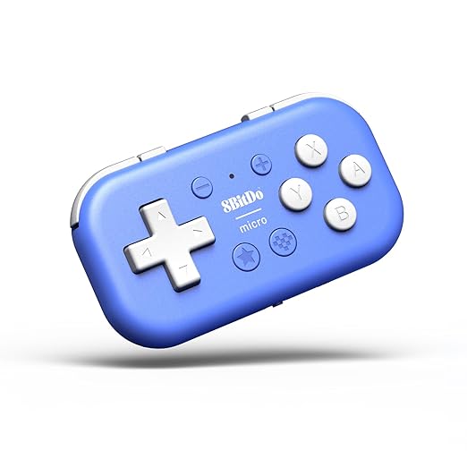 8Bitdo Micro Bluetooth Gamepad Pocket-sized Mini Controller for Switch/Switch 2, Android, and Raspberry Pi, Supports Keyboard Mode (Blue) by 8BitDo