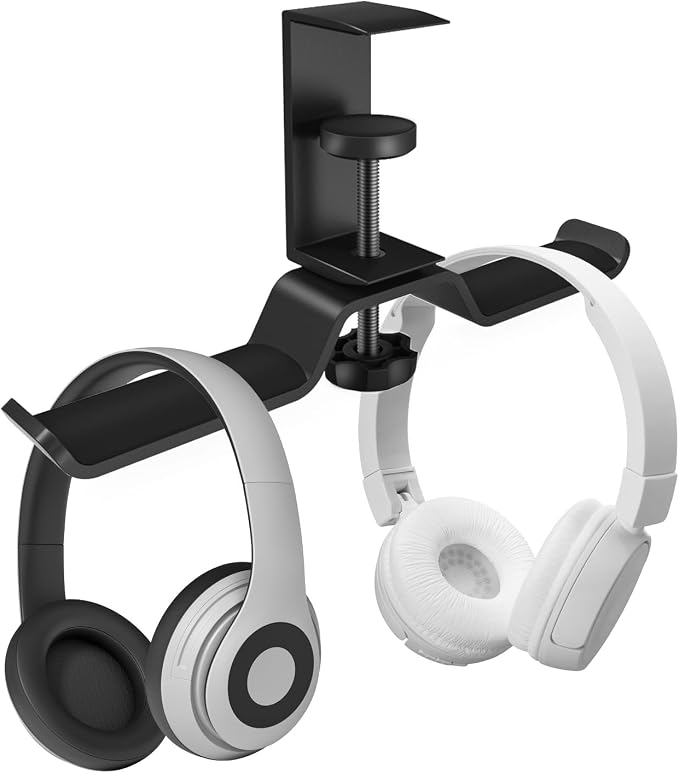 aceyoon Foldable Headphone Stand for Desk, Aluminum Headset Stand Clamp Hook Under Desk Space Save Mount, Headset Holder for Gaming Headphone, Office, Backpack, Bag, Purse Hanging (Black) - Image 9