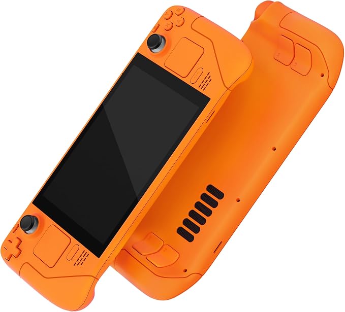 eXtremeRate DIY Full Set Shell with Buttons for Steam Deck LCD, Custom Faceplate Back Plate Replacement Shell for Steam Deck LCD - Royal Orange [Console NOT Included] by eXtremeRate