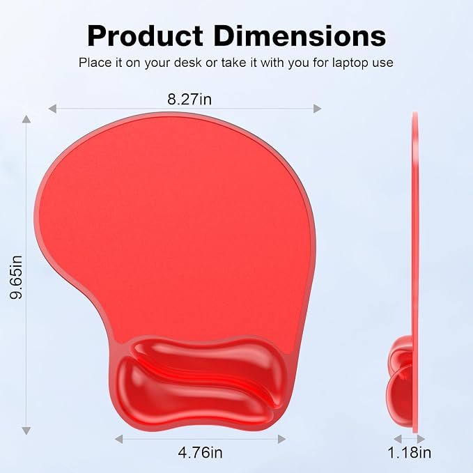 Gel Mouse Pad with Wrist Rest, Ergonomic for Laptop, Non-Slip Base - Image 5