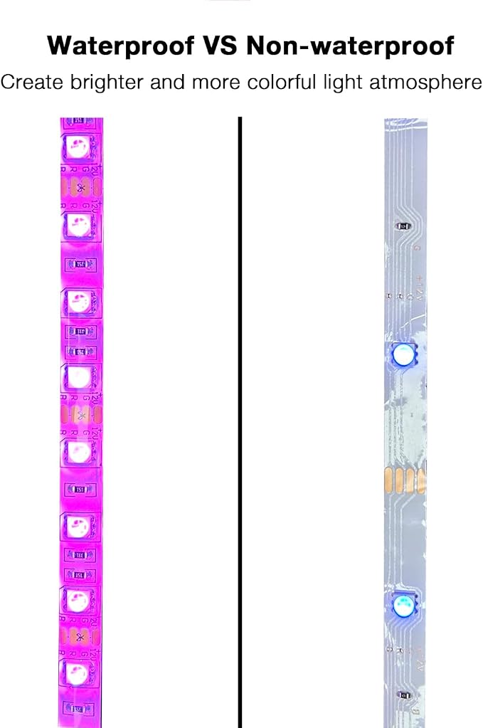 DAYBETTER Waterproof Led Lights for Bedroom, 32.8ft (2 Rolls of 16.4ft) Led Strip Lights, 300 LEDs Color Changing RGB 44 Keys Remote Controller, 12v for Outdoor Room Home Party Christmas Decoration - Image 3