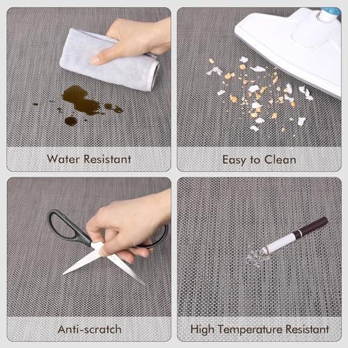 Blvornl Office Chair Mat for Hardwood Floor, Computer Chair Mat, 47.2"x60" | Dark Grey, Waterproof, easy to clean, suitable for hardwood, laminate, Rattan Woven Pattern, Durable Solid PVC Material - Image 4