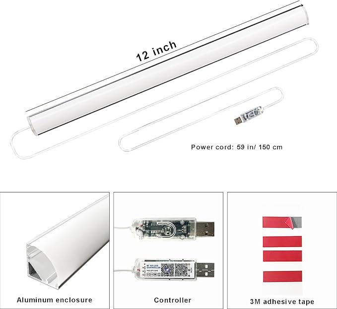 Under Monitor RGB Light Bar, 12 Inch USB Powered RGB Gaming Light Bar with APP Control, Music Sync LED Monitor Backlight, 5V 2A Ambient Desk Light for PC, Gaming Setup, TV, Desktop - Image 5