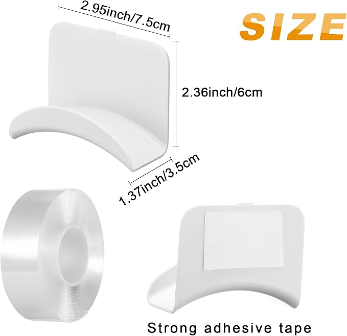 Wonderjune 12 Pcs Headphone Wall Hangers Adhesive Gaming Headset Holder Hooks for Wall Mount Strong Universal Stand Hooks for Most Headphone Controller, Hat, Baseball Caps, Door, Closet (White) - Image 2