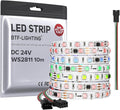 BTF-LIGHTING WS2811 Addressable RGB LED Strip DC24V 32FT 600LED 100Pixel by BTF-LIGHTING