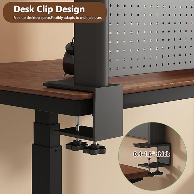 Clamp-on Desk Shelf Organizer with Pegboard,Black Desktop Bookshelf,Metal Dorm Desk Hutch,Multi-Purpose Countertop Storage Shelves for Home Office Dorm Gaming Desk(W - 31.5", White) - Image 5