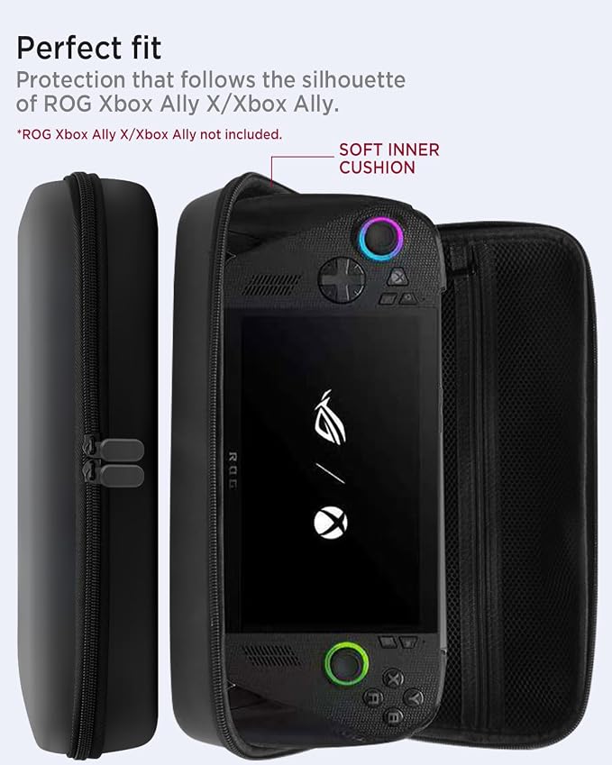 Miimall Hard Carrying Case Compatible with Rog Xbox Ally X, Drop-Proof and Shockproof EVA Protective Carry Bag with Large Capacity for Xbox Rog Ally X Gaming Handheld Console and Accessories - Image 5