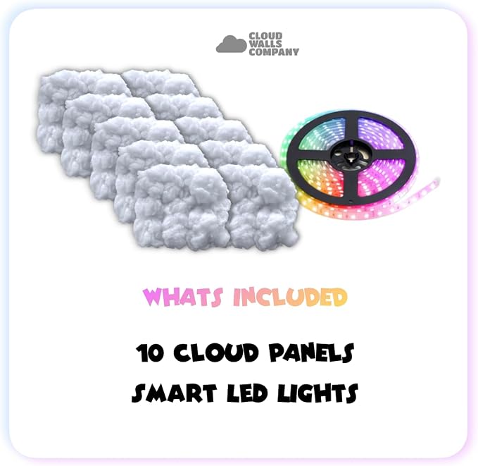 Cloud Light Ceiling Panels & LED Lights – Peel-and-Stick, 32.8 ft LED Strips, Alexa-Enabled, Aesthetic Room Decor for Bedrooms, Dorms, Gaming Rooms, Home Theater, Content Creators, AirBNB Décor - Image 3