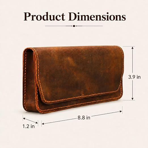 D&M leather studio Handmade Full Grain Leather Carrying Case for 5.5 Inch Handheld Game Console with Magnetic Snap Closure.Compatible with Switch Lite - Image 5