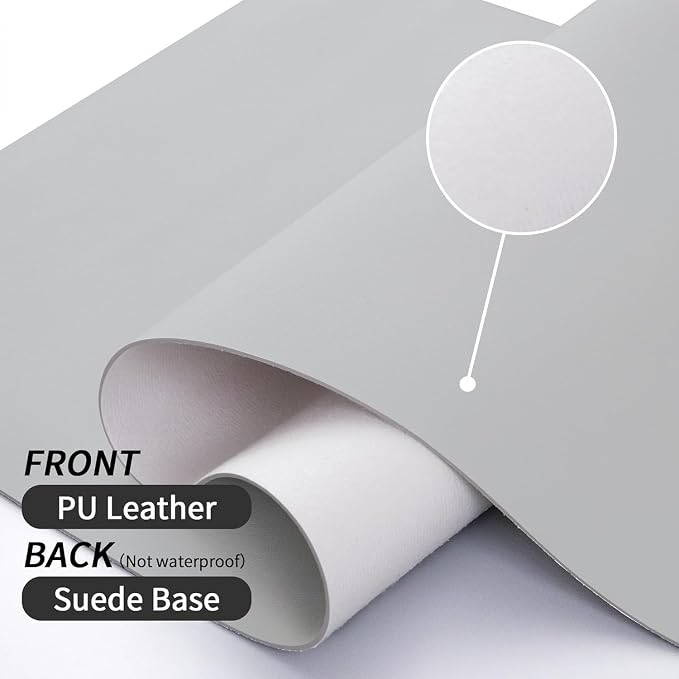 Bloss Large Desk Pad, 47.2" x 24" Desk Mat, Desk Pads on Top of Desks, Computer Mat Non-Slip, Desk Blotter Waterproof, Easy to Clean - Light Grey - Image 6