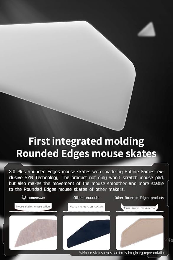 HOTLINEGAMES 2 Sets 3.0 Plus Rounded Edges Mouse Feet Skates Compatible with logitech MX Anywhere 2S Wireless Gaming Mouse feet Replacement (0.8mm, Super Glide, PTFE) Pro Performance Upgrade - Image 2