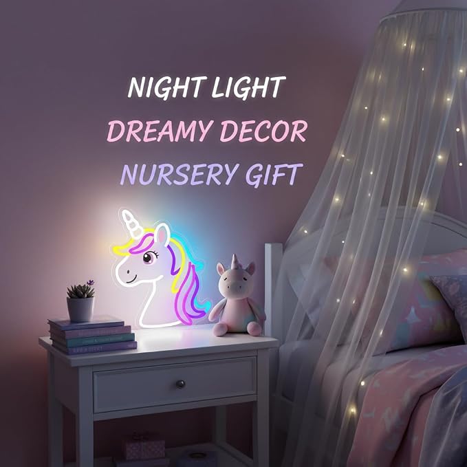 Unicorn Neon Sign for Girls Room Colorful Unicorn Neon Light Wall Decor - Image 7