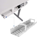FLEXISPOT Under Desk Cable Management Tray, Metal Raceway Wires Cable Tidy Organizer Office and Home Cable Tray Use for Standing Desk (White) by Unknown