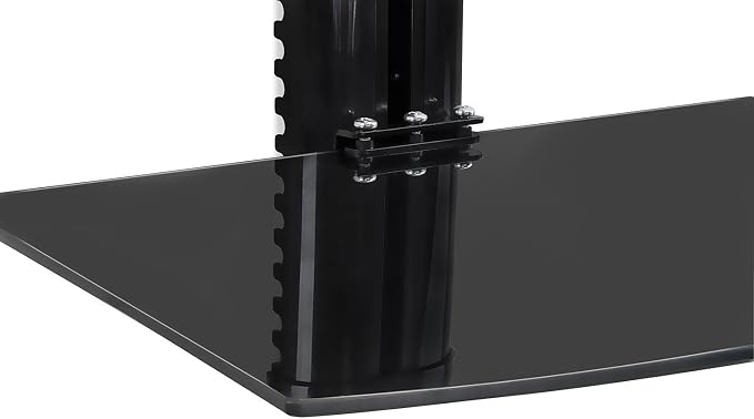 Mount-It! 2-Tier Floating TV Shelf, Tempered Glass, Wall Mount, Black - Image 6