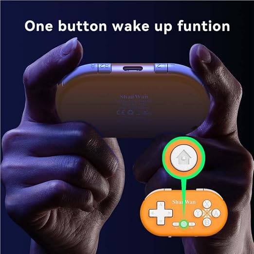 ShanWan Bluetooth Gamepad Keychain Sized Mini Controller for Switch 2, Windows, Android, iOS & PS4(Orange -yellow) - Image 8