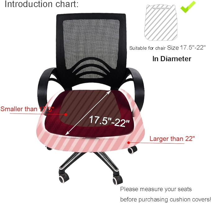 Smiry Office Computer Chair Seat Covers for Desk, Anti-dust Protector | Stretch Jacquard Removable Washable Desk Chair Seat Cushion Protectors, Navy Blue - Image 6